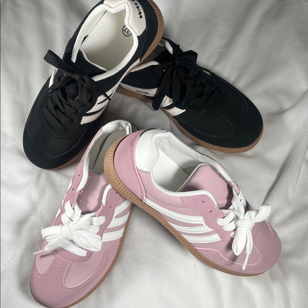 2/$24 Black & Pink Sneakers